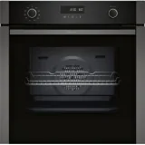 Neff oven: Pyrolytic, EasyClean, graphite gray & White display.