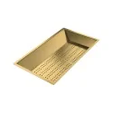 Perforiertes Tablett aus Edelstahl mit PVD-Gold