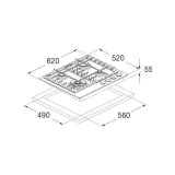 煤气烹饪 Fulgor Milano FPH 604 G WK X 60厘米 | Duegstore.com