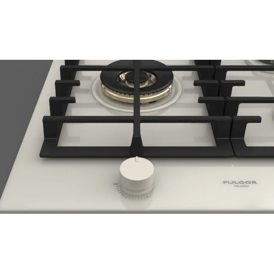 Cocina de gas Fulgor Milano FPH 905 G WK 90 cm, Black/White Glass, Fire Grande durable Duegstore.com