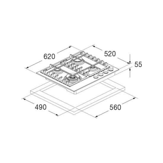Fulgor Milano FPH 604 G WK: Plan de cuisson à gaz 60cm https://duegstore.com/fr/2-home