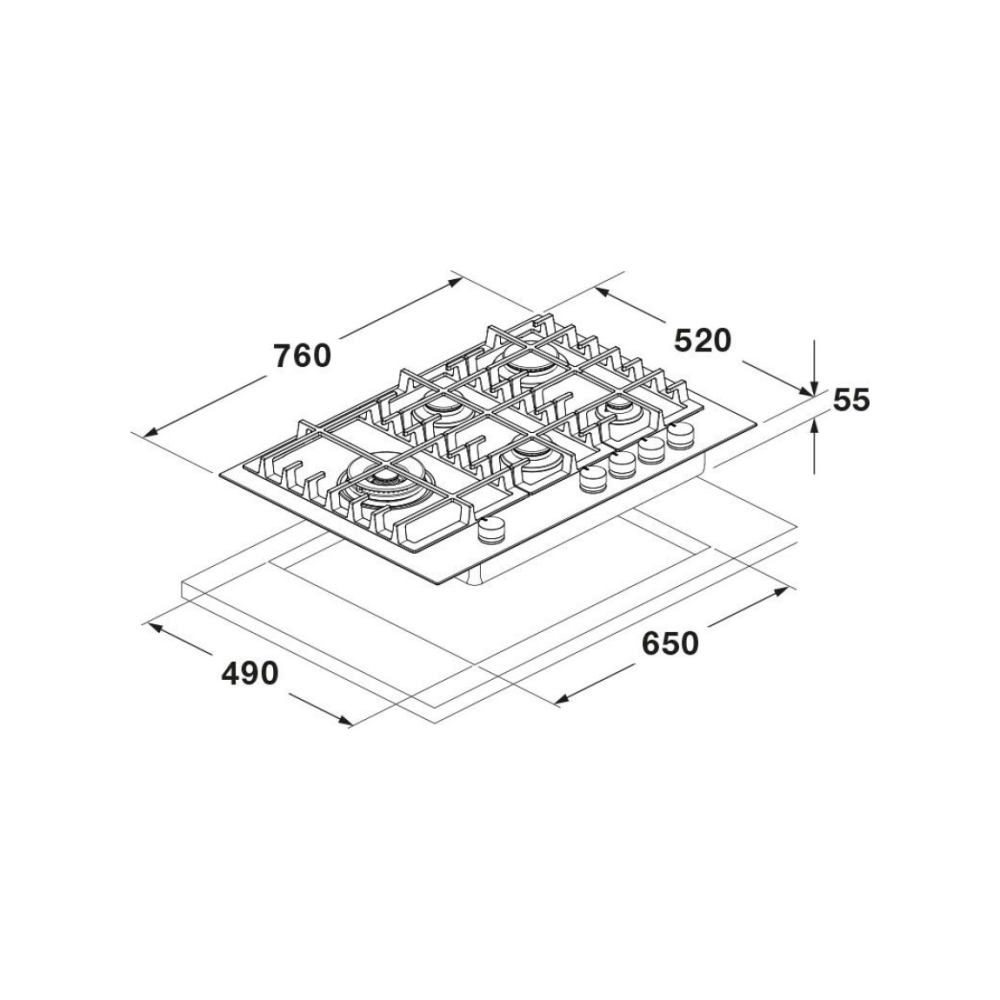 Fulgor Milano FCLH 755 G T WK BK: Cottura 75cm с таймером | https://duegstore.com/ru/pererabotannye-pribory-po-dostupnym-cenam