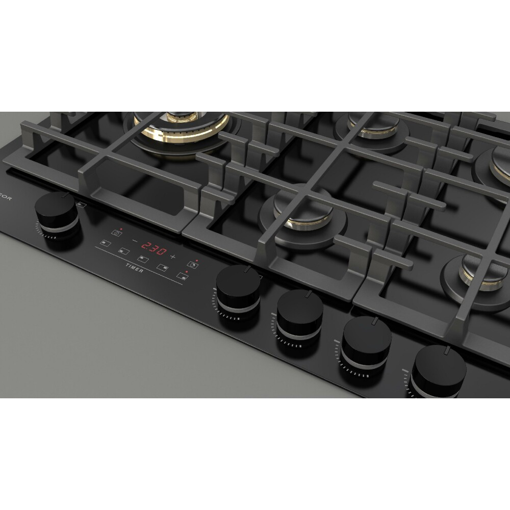 Fulgor Milano FCLH 755 G T WK BK: Piano Cottura 75cm con Timer | duegstore.com