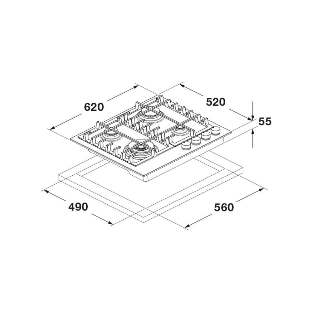 Fulgor Milano FUH 604 G DWK MBK: Funda de piso 60cm ← https://duegstore.com/es/electrodomesticos-a-precios-asequibles
