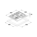 Fulgor Milano FUH 604 G DWK MBK: Piano Cottura 60cm | duegstore.com