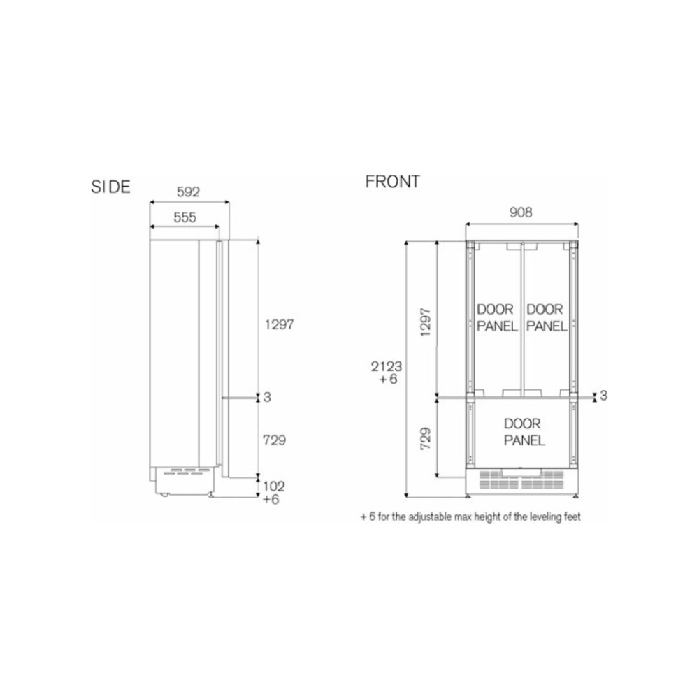 Bertazzoni RFD90S5FPNS: Frigorifero Incasso Totale 90cm | duegstore.com