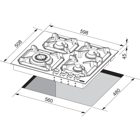 Lofra HRBP6GO: Piano Cottura Semifilo 60cm Bianco Perla | duegstore.com