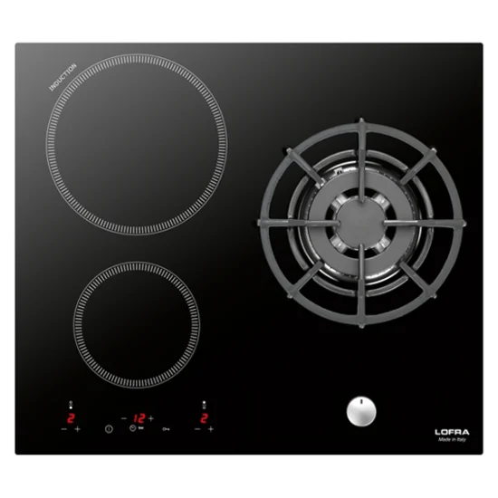 Lofra HIN612 Luna 60 : Table de cuisson mixte induction/gaz