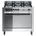 Lofra MG96GV/C : cuisinière 90 cm, acier, 5 feux, four à gaz à chaleur tournante