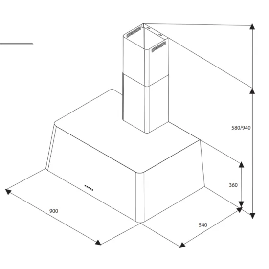 Lofra Regenbogen 90 Schwarz Opaca | Modernes Design, Leistungsstarke Suktion