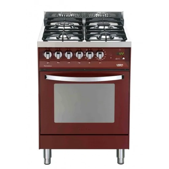 Cuisine Lofra PR66 Red Burgundy | Multifonction ou four à gaz, 4 Cookers, Acier inoxydable