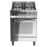 Horno de gas Lofra PL66GVT/C Rainbow 60: tapa de acero, 4 fuegos, parrilla eléctrica, programador y esmalte de uñas "fácil de li
