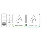 Forno a gas Lofra PL66GVT/C Rainbow 60: piano in acciaio, 4 fuochi, grill elettrico, programmatore e smalto "easy to clean".