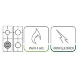 Cocina de gas Lofra Arco Iris 60 PBP66MFT/C Silencioso Eléctrico Multifuncional, Acero Inoxidable Clase A