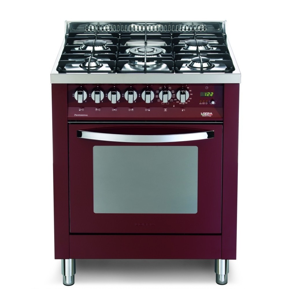 Lofra PR76MFT/C - Cucina a Gas Rosso Burgundy 70x60
