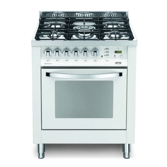 Lofra PBP76GVT/C: Kitchen Gas White Pearl, 5 Cookers and Ventilated Oven