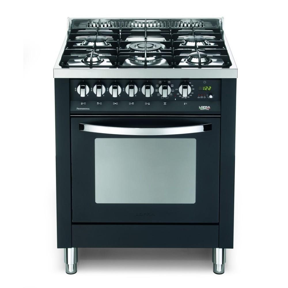Lofra PNM76MFT/C Black Matt: Gas cooker 5 Cookers and Electric Oven
