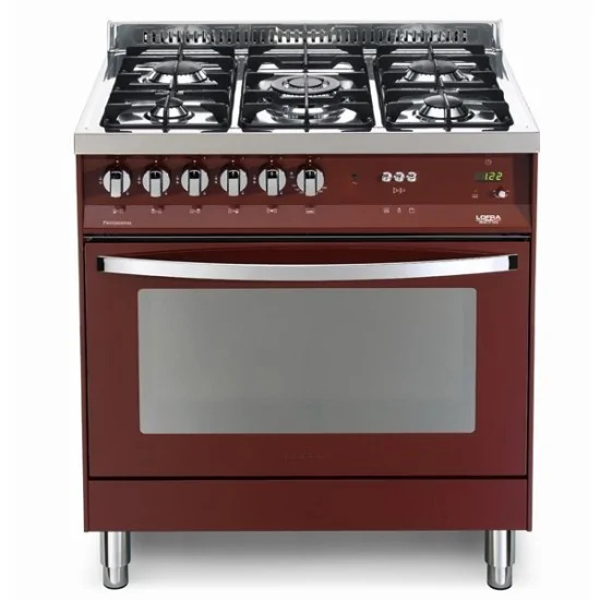 Lofra PRG86GVT/C: Cuisinière à gaz 80cm, 5 cuisinières - Bourgogne rouge