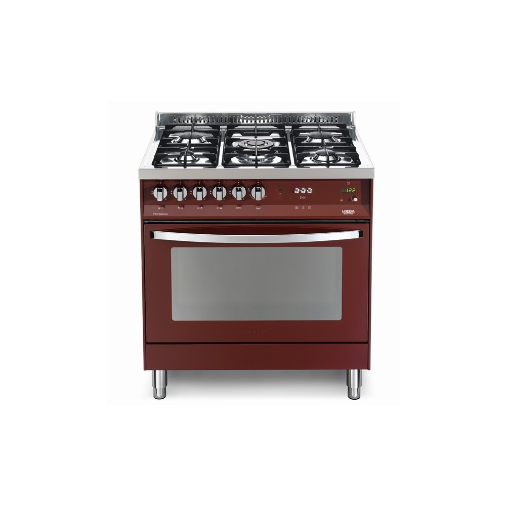 Lofra PRG86GVT/C: Cucina a Gas 80cm, 5 Fuochi - Rosso Burgundy