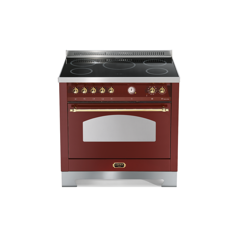 Lofra PRD96MFTE/5I - Kücheninduktion 90cm, Doppelofen - Rotes Feuer