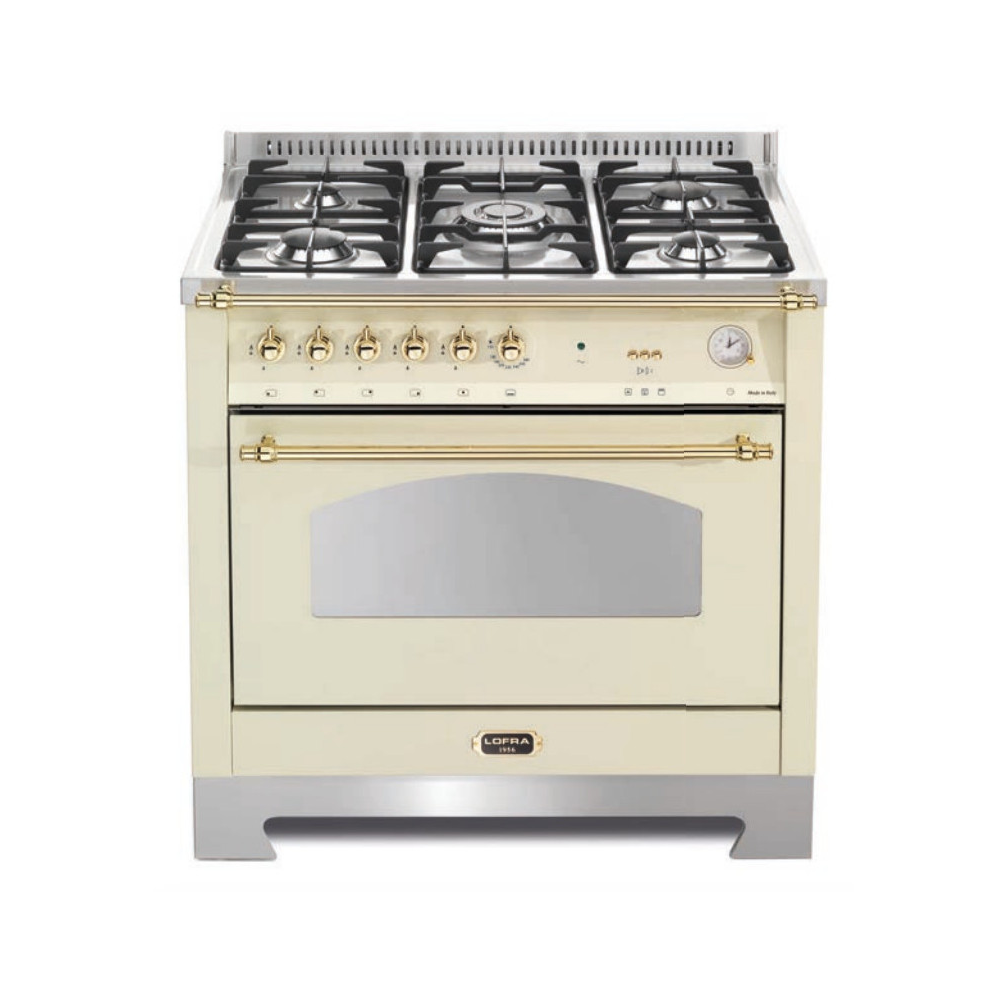 Lofra Dolcevita 90 Marfil: Cocina de gas con horno 101L - Elegancia y potencia