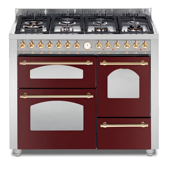 Lofra Dolcevita 110 Red Burgundy: Kitchen 3 Ovens - Power and Versatility