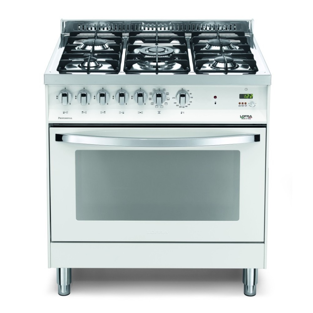 Lofra PG86MFT/C - Cocina de gas 90cm, Horno 101L, 4 Cocinas, Grill, Asta
