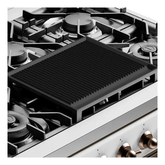 Ilve A/006/04: Professioneller emaillierter Rigata-Grill 60