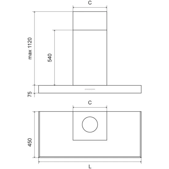 Ilve AGK100/SS: hotte à vide 100cm Inox