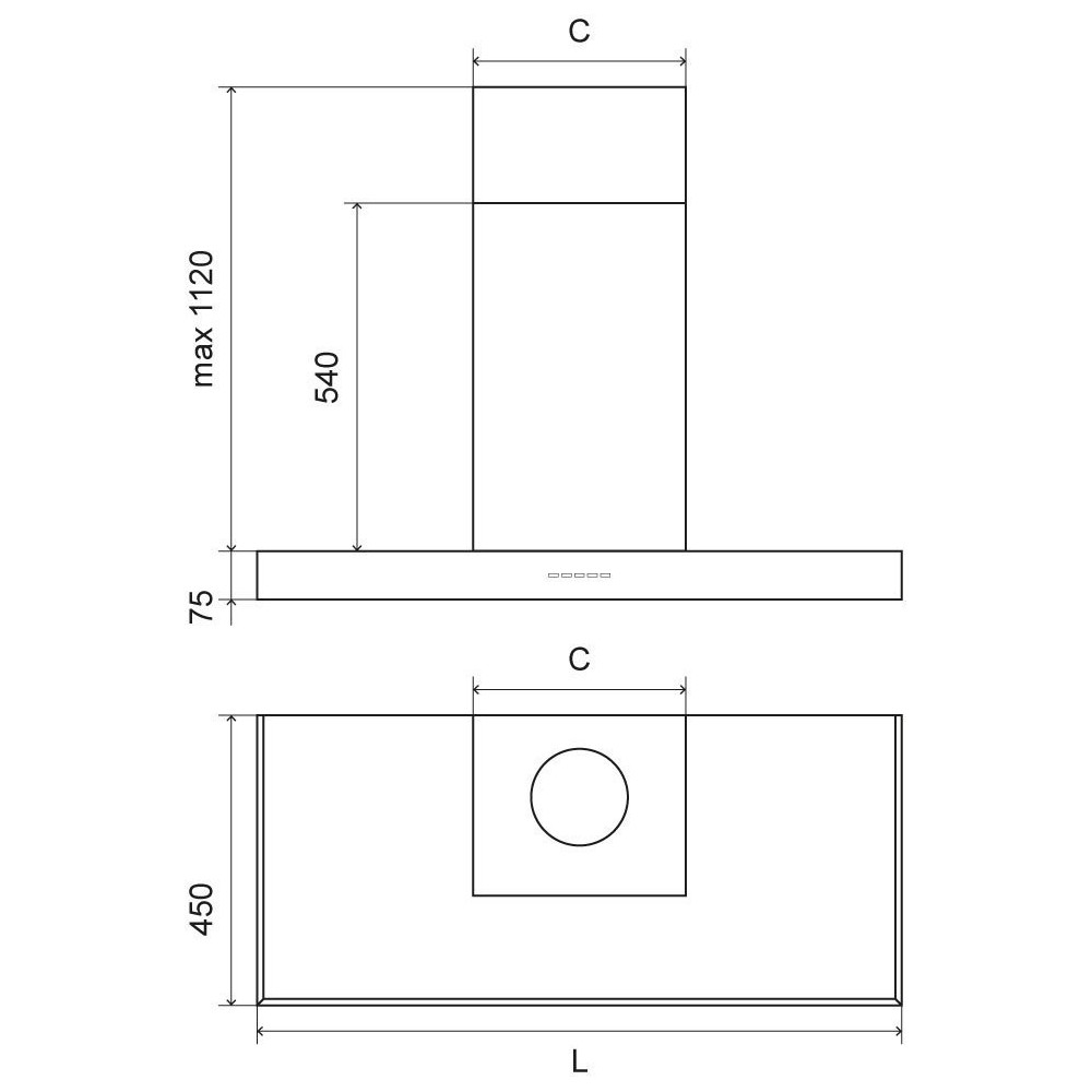 Ilve AGK100/SS: 100 cm Dunstabzugshaube aus Edelstahl