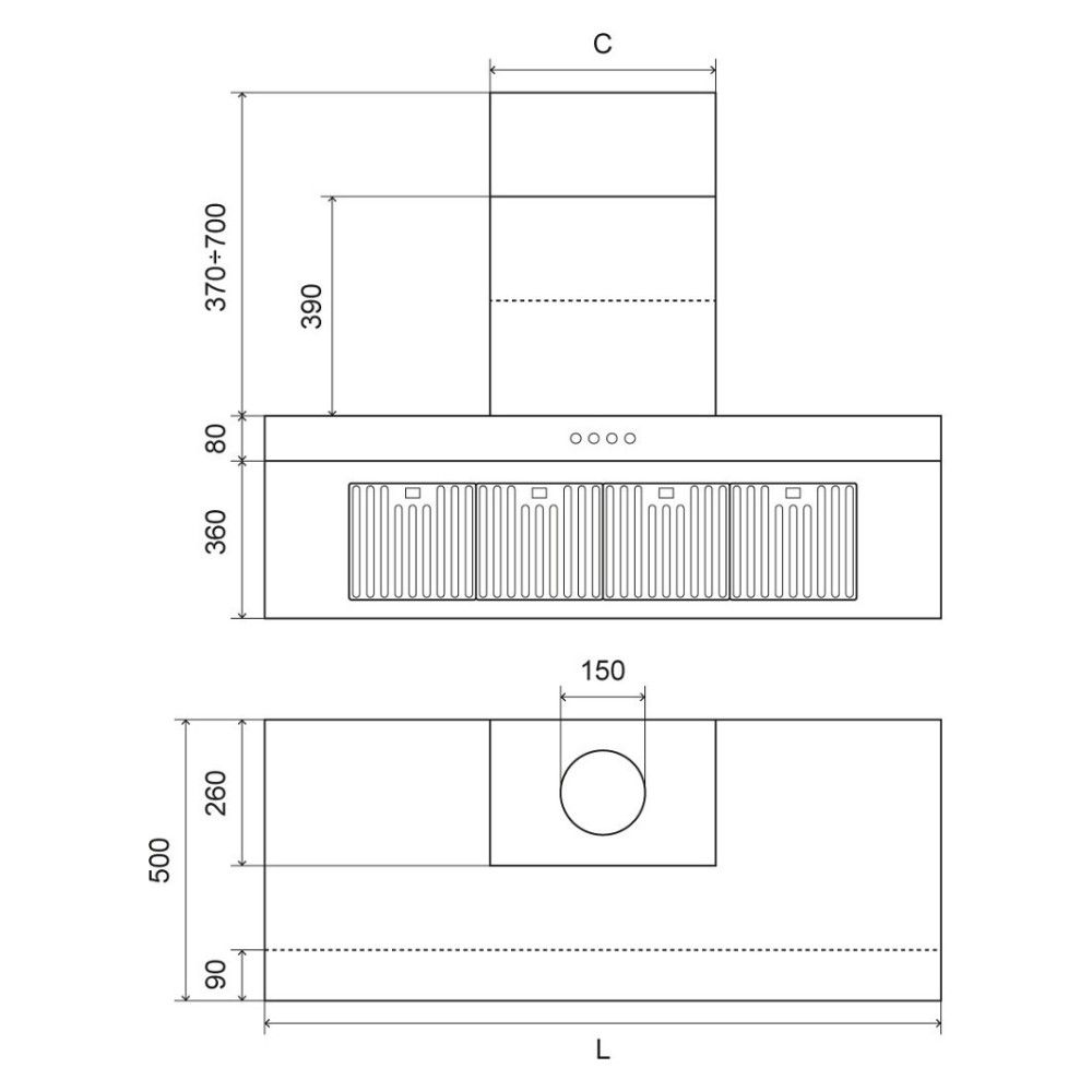 Cappa da cucina Ilve AGQ150 | Professionale Plus | 150cm| Inox |