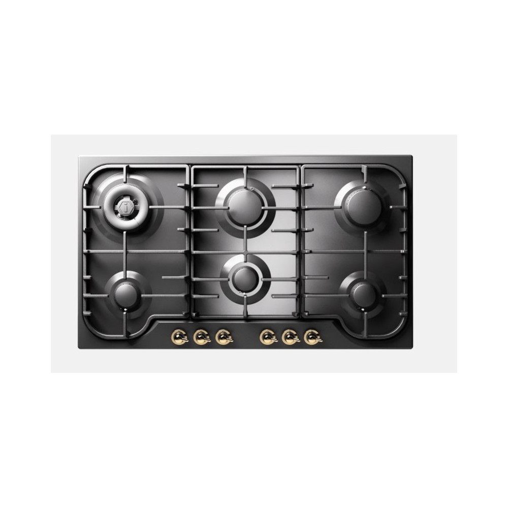 Table de cuisson avec grilles en fonte Allumage par bouton intégré