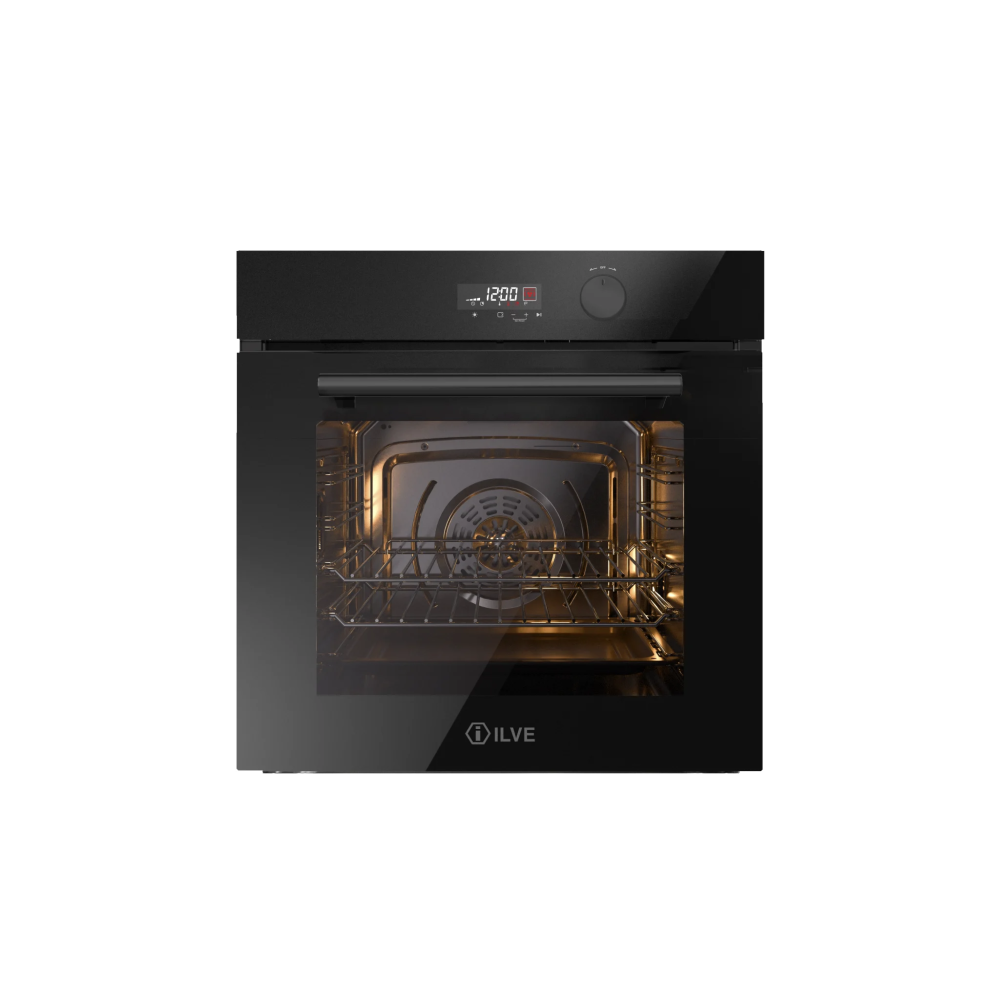 ILVE OV601GL3/BK Forno Multifunzione 60 cm, Vetro Nero Temperato, 300°C | Duegstore.com