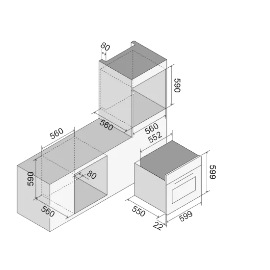 ILVE OV601GT3/BK 电炉60厘米,黑色玻璃,65升,320°C,触摸TFT QQ Duegstore.com