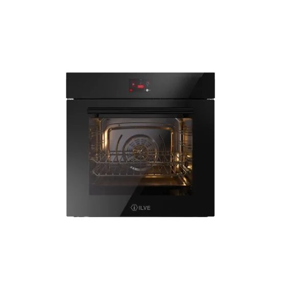 ILVE OV601GT3/BK Elektroherd 60 cm, Schwarzes Glas, 65 Liter, 320°C, Touch TFT | Duegstore.com