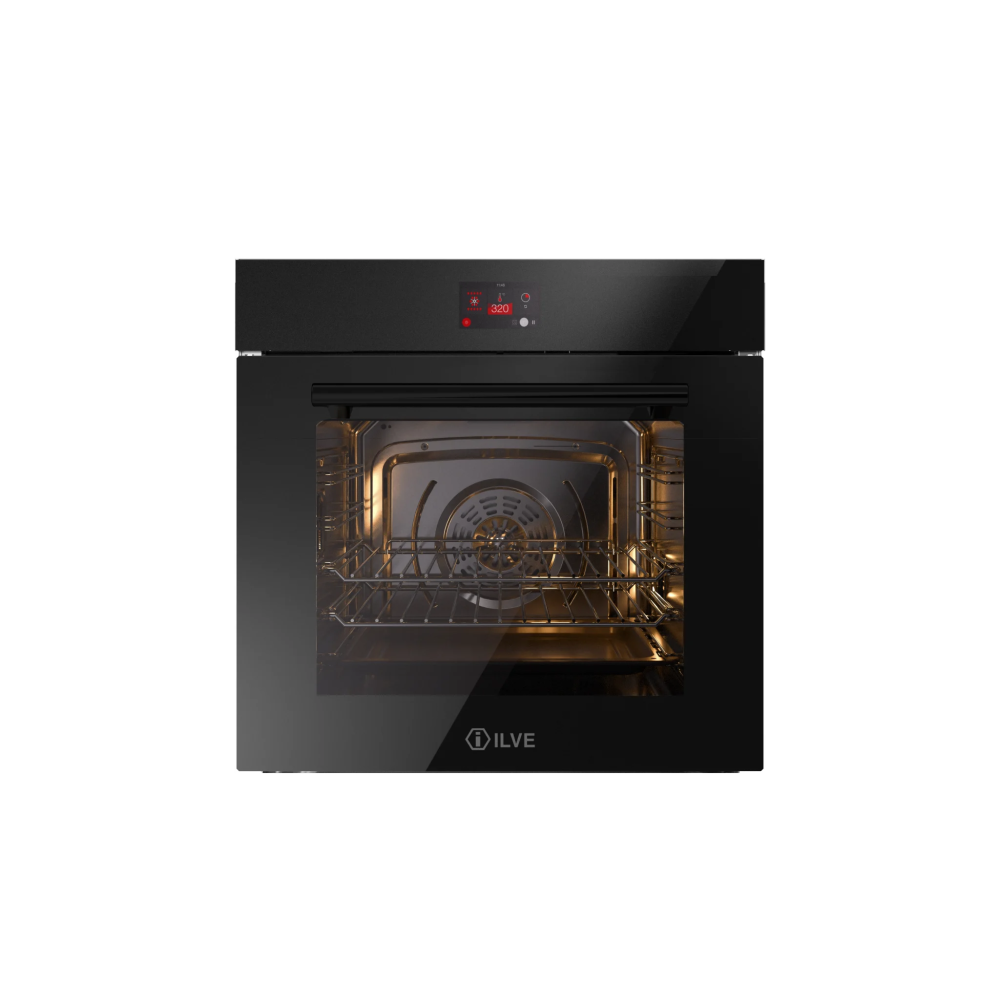 ILVE OV601GT3/BK Forno Elettrico 60 cm, Vetro Nero, 65 Litri, 320°C, Touch TFT | Duegstore.com