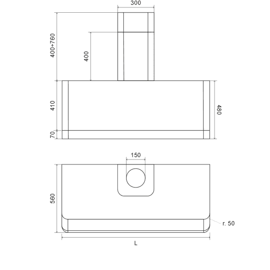 ILVE APM90 Cappa a Parete 90 cm, Nero Opaco, Acero Inoxidable Duegstore.com