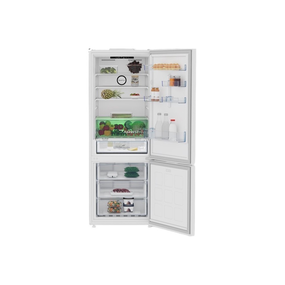 Beko B3RCNE564HW: Combined Fridge Maxi Capacity, No Frost, HarvestFresh