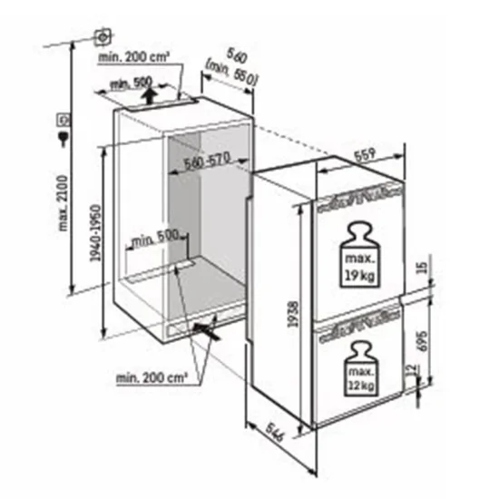 Liebherr ICNd 5603 Serie Pure, Frigo-Congelatore Combinato, NoFrost, PowerCooling | Duegstore.com