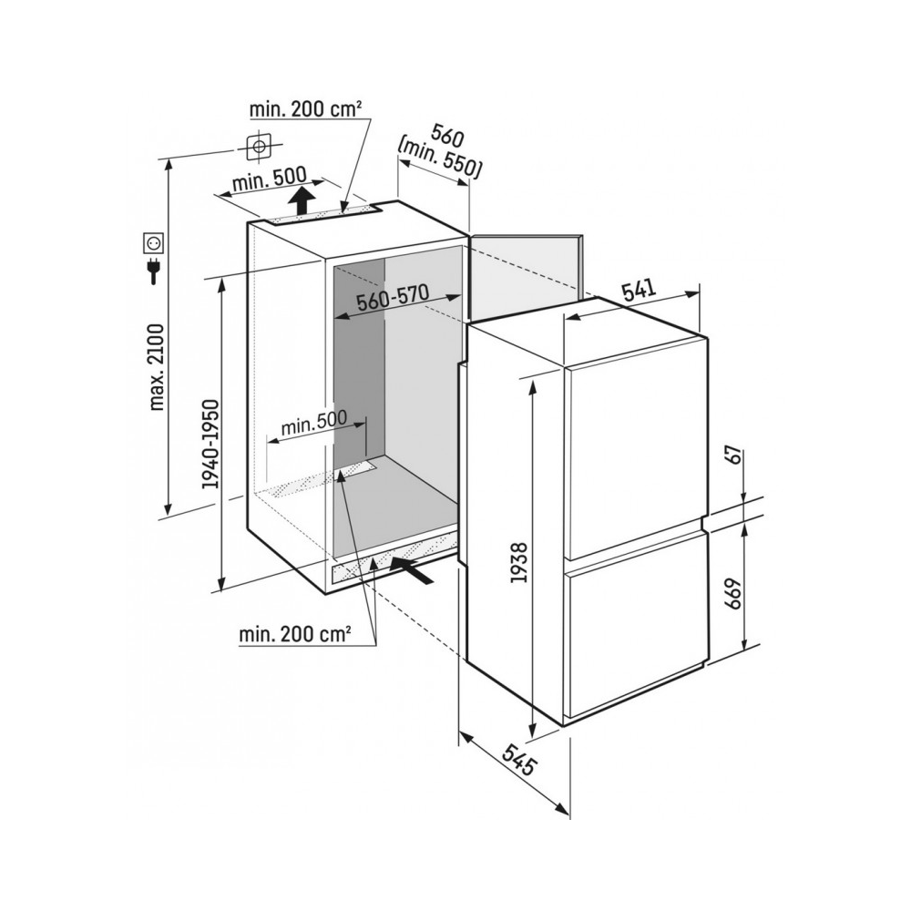 Liebherr ICNSd 5603 Serie Pure, Frigo-Congelatore Combinato, NoFrost, PowerCooling | Duegstore.com