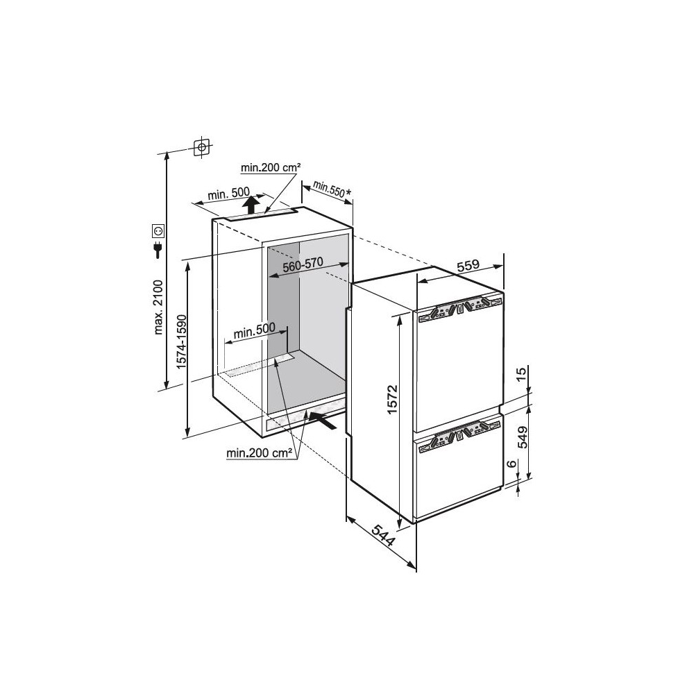 Liebherr ICBa 5123 Plus Series, Frigo-Congelator Combined, BioFresh, SmartFrost Duegstore.com
