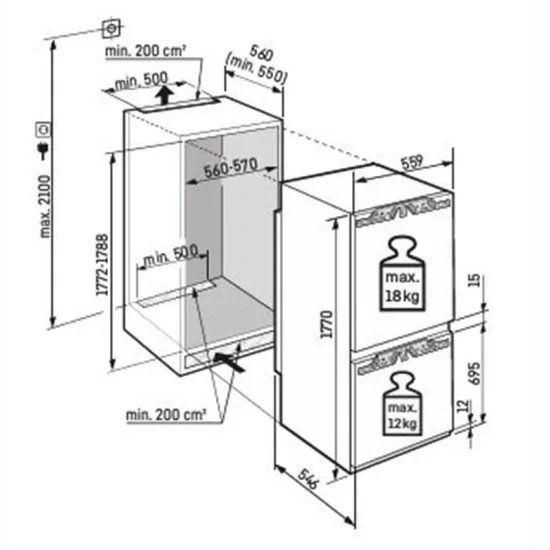 Liebherr ICc 5123 Plus Series, Frigo-Congelator Combined, SmartFrost, BioFresh ← Duegstore.com