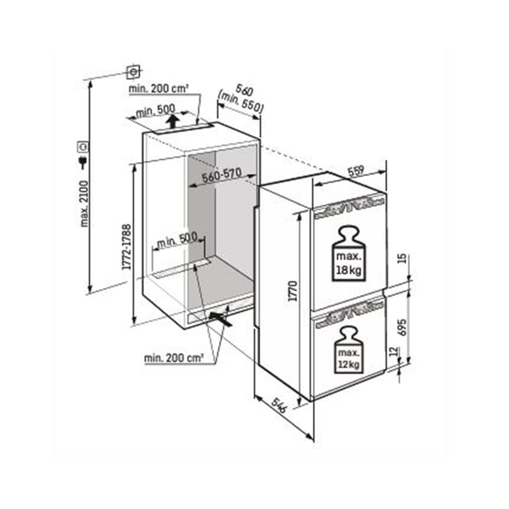 Liebherr ICc 5123 Serie Plus, Frigo-Congelatore Combinato, SmartFrost, BioFresh | Duegstore.com