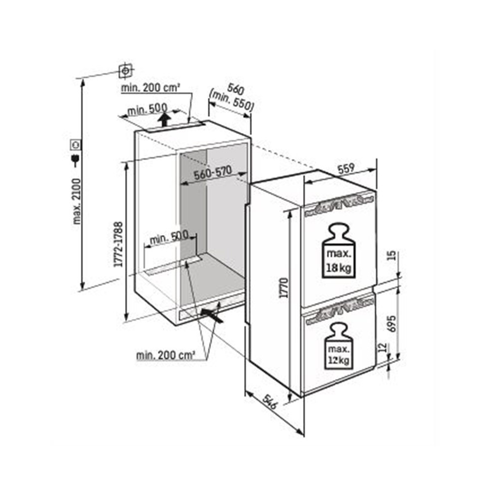 Liebherr ICe 5103 Pure Series, Frigo-Congelator Combined, SmartFrost, BioFresh | Duegstore.com
