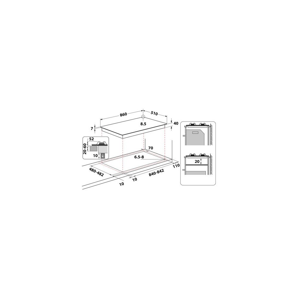 Whirlpool GMWL 958/IXL: Gas Cooking Plan 5 Fuochi - Online Offer