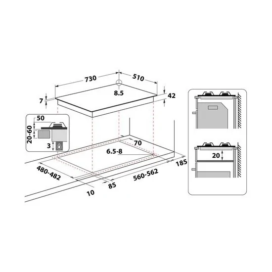 Whirlpool GMWL 758/IXL:燃气烹饪计划 5 Fuochi i