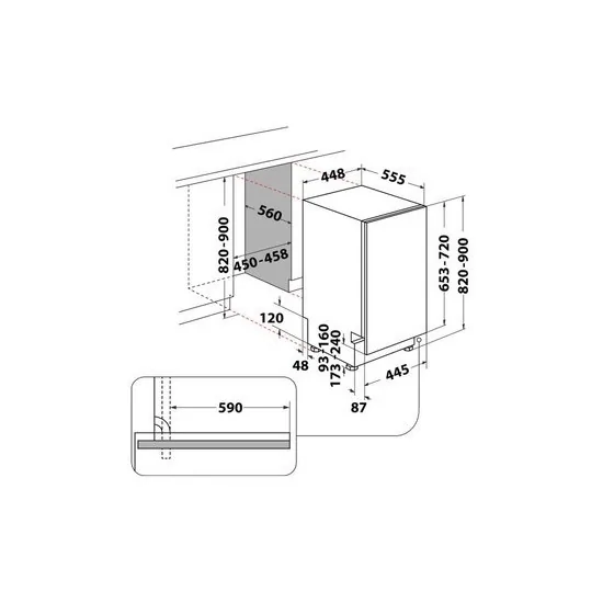 Whirlpool WSIC 3M27: 45 см Dish Total