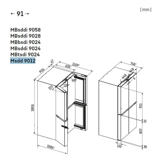 Liebherr MSDD 9012 Frigorifero 4 Porte SmartSteel Silver | DueG Store