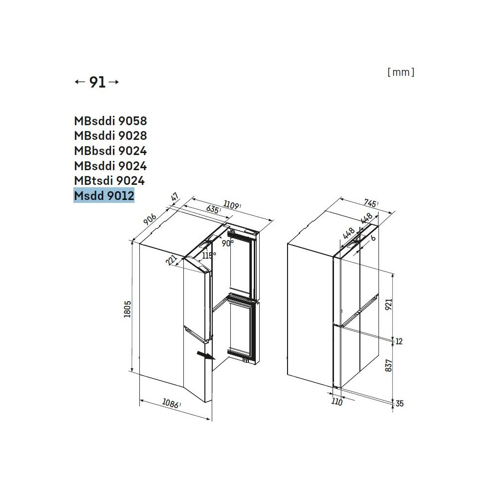 Liebherr MSDD 9012 Frigorifero 4 Porte SmartSteel Silver | DueG Store