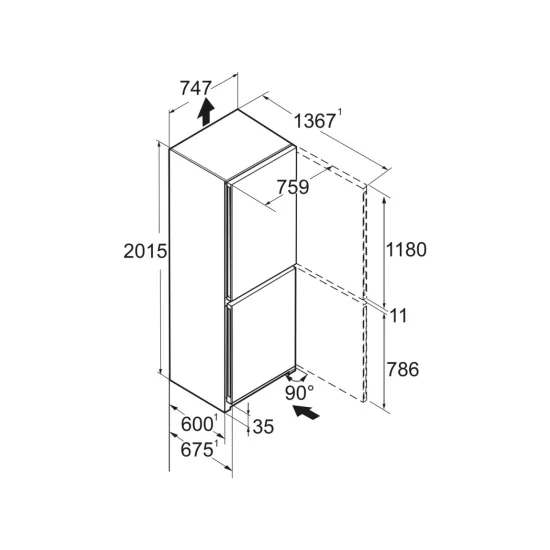 Liebherr CNsfa 7723 Frigo-Congelatore Комбинированный NoFrost, 201,5 x 75 см